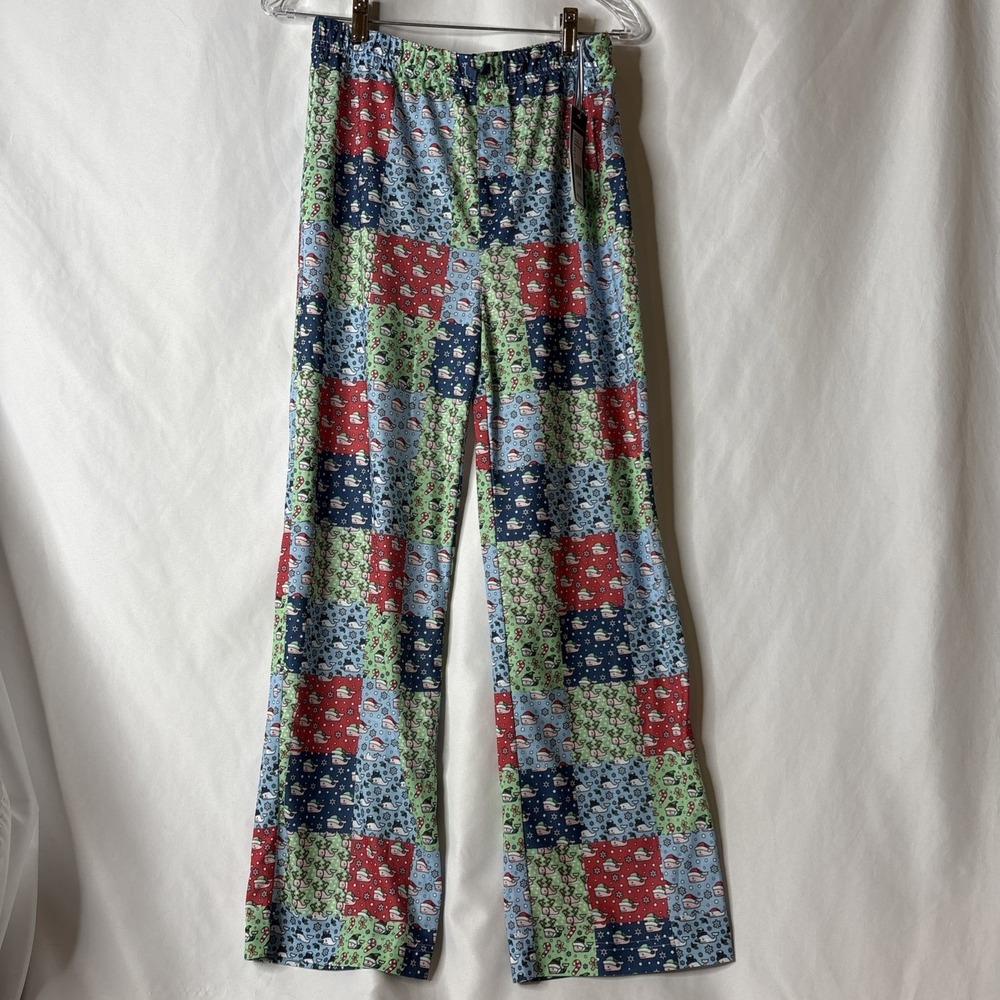 Vineyard Vines Youth L 16 Patchwork Whale Loungewear Pj Pants Santa Hat‎ Holiday